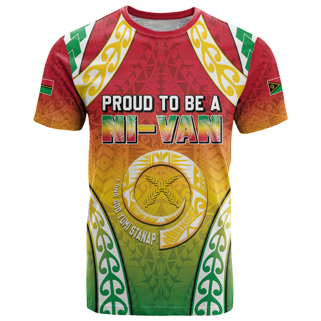 Personalised Vanuatu T Shirt Proud To Be A Ni-Van With Tribal Pattern LT05 Reggae - Polynesian Pride