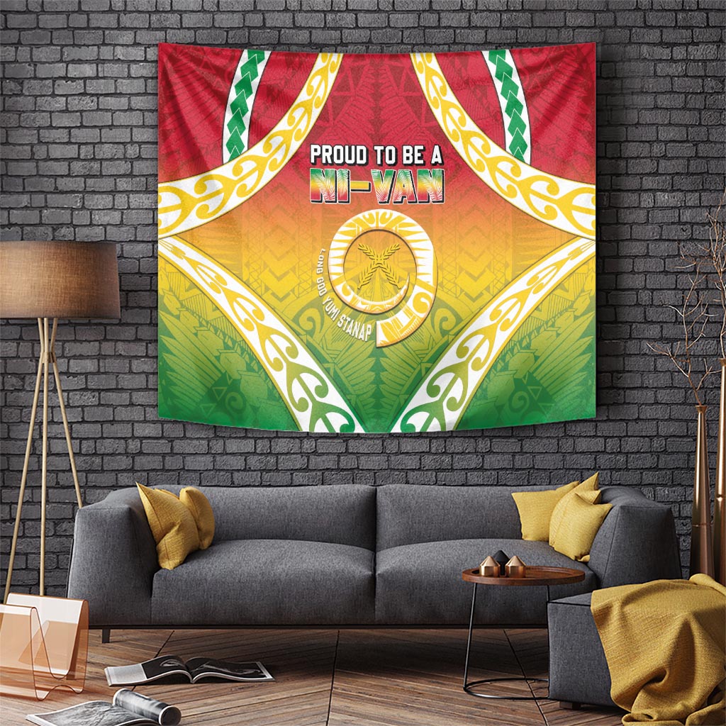 Vanuatu Tapestry Proud To Be A Ni-Van With Tribal Pattern LT05 - Polynesian Pride