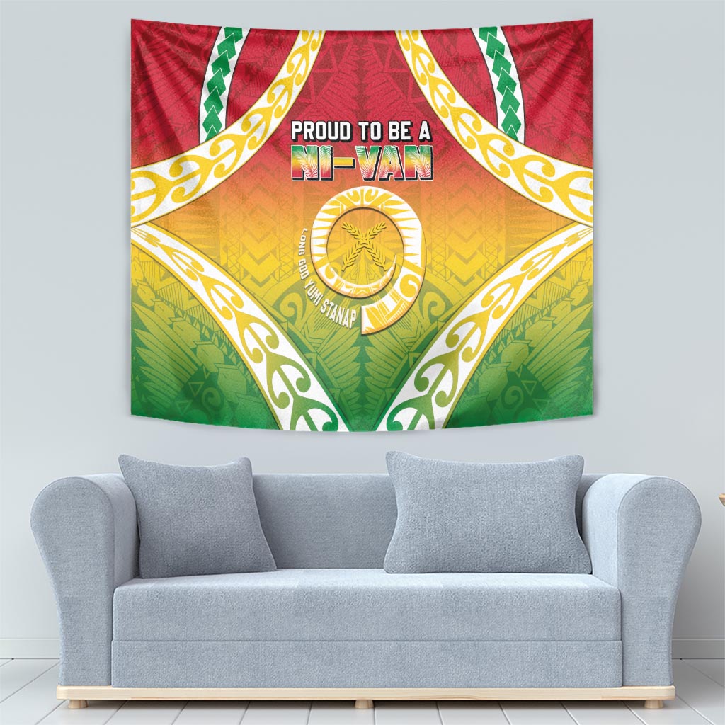 Vanuatu Tapestry Proud To Be A Ni-Van With Tribal Pattern LT05 - Polynesian Pride