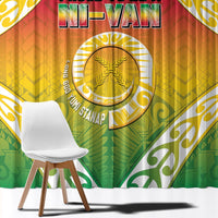 Vanuatu Window Curtain Proud To Be A Ni-Van With Tribal Pattern LT05 - Polynesian Pride