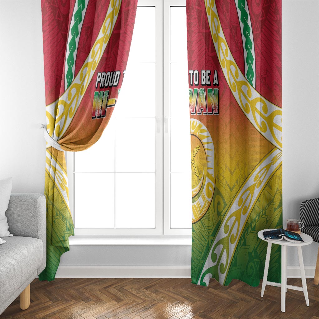 Vanuatu Window Curtain Proud To Be A Ni-Van With Tribal Pattern LT05 - Polynesian Pride