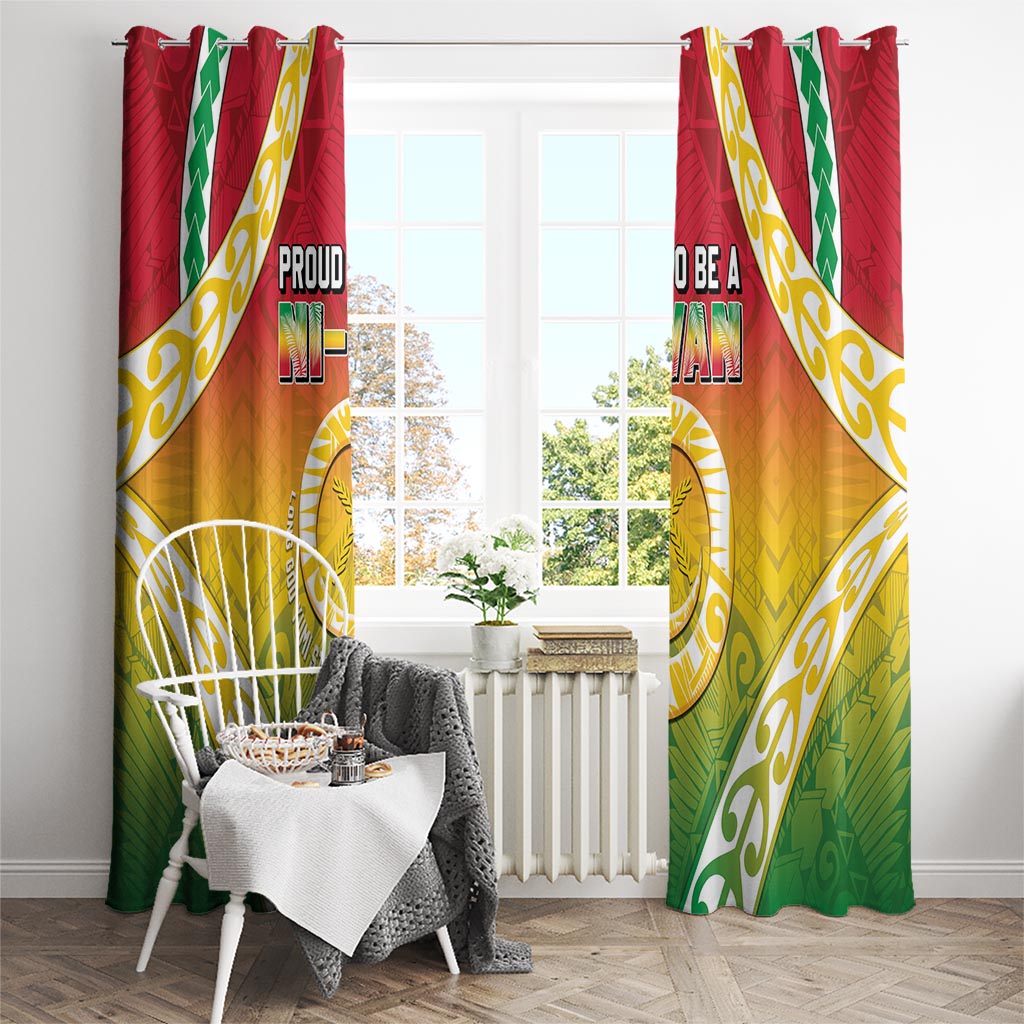 Vanuatu Window Curtain Proud To Be A Ni-Van With Tribal Pattern LT05 - Polynesian Pride