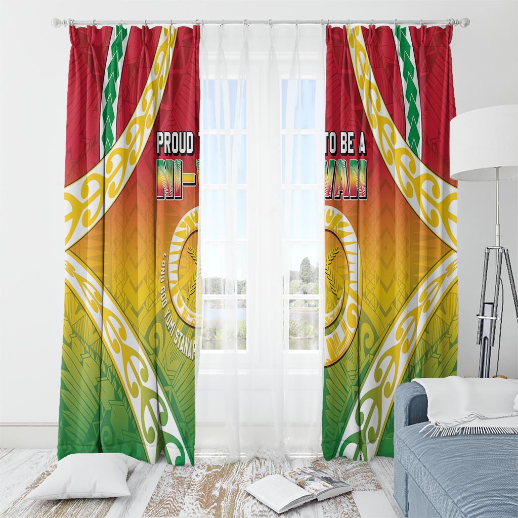 Vanuatu Window Curtain Proud To Be A Ni-Van With Tribal Pattern LT05 - Polynesian Pride