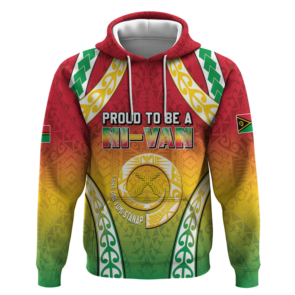 Personalised Vanuatu Zip Hoodie Proud To Be A Ni-Van With Tribal Pattern LT05 Pullover Hoodie Reggae - Polynesian Pride
