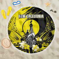 New Caledonia Day Beach Blanket Kanaky Flag Coat Of Arms Polynesian Pattern LT05 One Size 150cm Yellow - Polynesian Pride