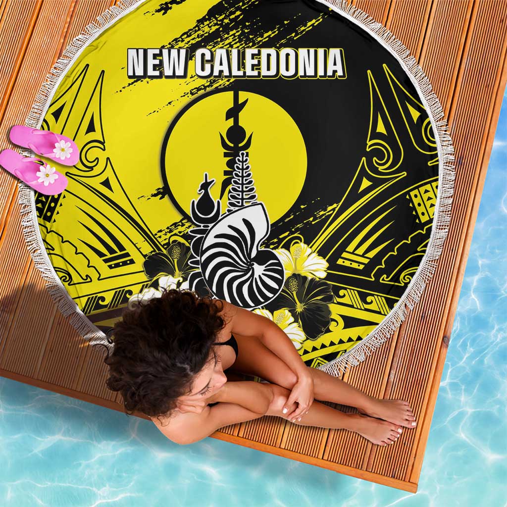 New Caledonia Day Beach Blanket Kanaky Flag Coat Of Arms Polynesian Pattern LT05 - Polynesian Pride