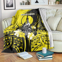 New Caledonia Day Blanket Kanaky Flag Coat Of Arms Polynesian Pattern LT05 Yellow - Polynesian Pride