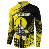 Personalised New Caledonia Day Button Sweatshirt Kanaky Flag Coat Of Arms Polynesian Pattern LT05 - Polynesian Pride