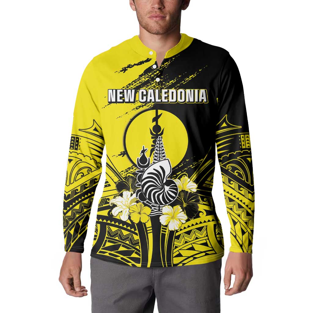 Personalised New Caledonia Day Button Sweatshirt Kanaky Flag Coat Of Arms Polynesian Pattern LT05 - Polynesian Pride