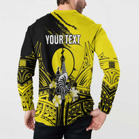 Personalised New Caledonia Day Button Sweatshirt Kanaky Flag Coat Of Arms Polynesian Pattern LT05 - Polynesian Pride