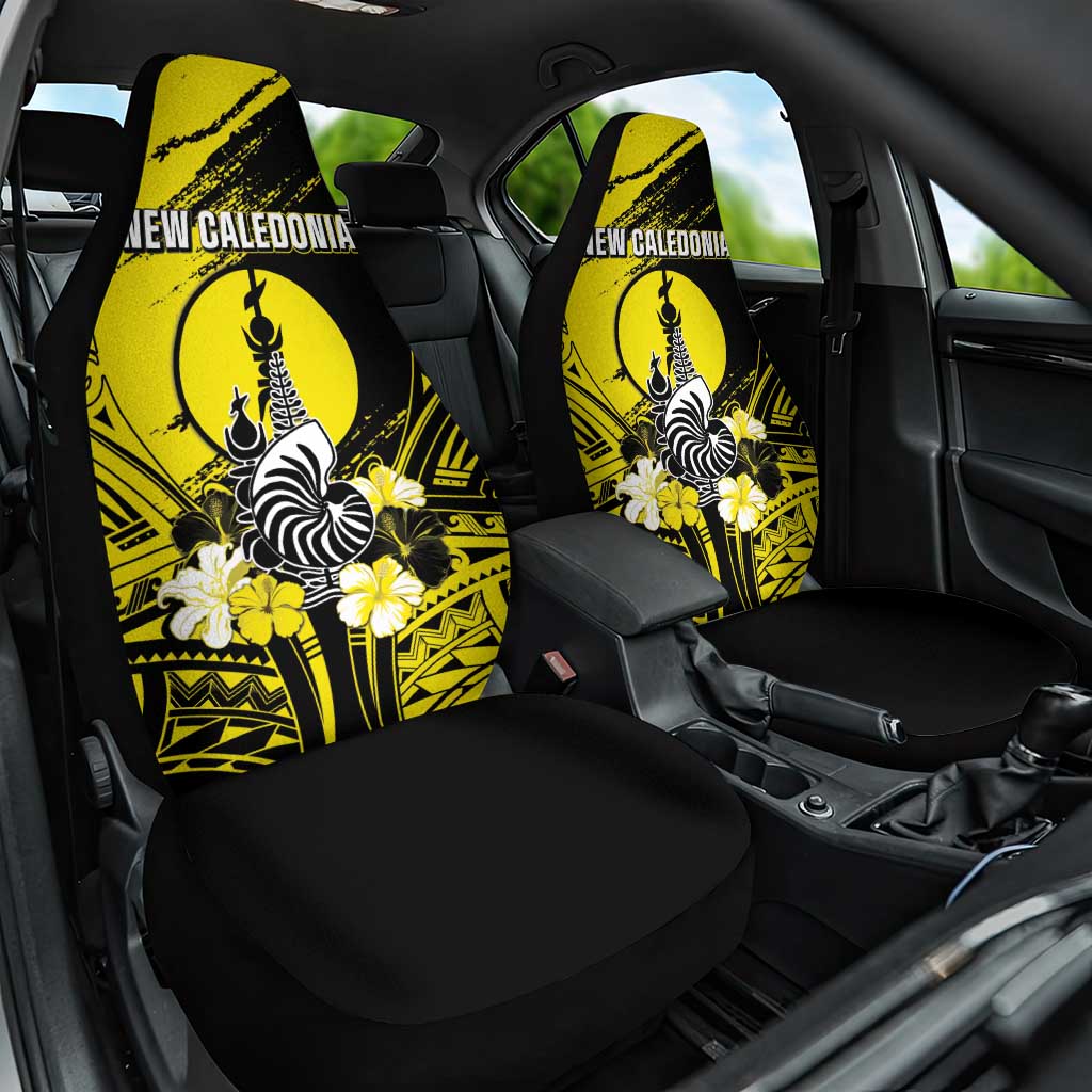 New Caledonia Day Car Seat Cover Kanaky Flag Coat Of Arms Polynesian Pattern LT05 One Size Yellow - Polynesian Pride