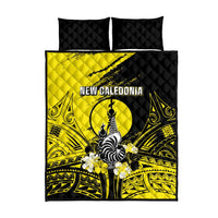 New Caledonia Day Quilt Bed Set Kanaky Flag Coat Of Arms Polynesian Pattern LT05 - Polynesian Pride
