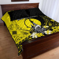 New Caledonia Day Quilt Bed Set Kanaky Flag Coat Of Arms Polynesian Pattern LT05 - Polynesian Pride