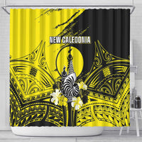 New Caledonia Day Shower Curtain Kanaky Flag Coat Of Arms Polynesian Pattern LT05 - Polynesian Pride