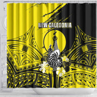 New Caledonia Day Shower Curtain Kanaky Flag Coat Of Arms Polynesian Pattern LT05 - Polynesian Pride