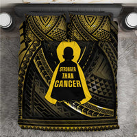 Polynesia Childhood Cancer Awareness Bedding Set You Are Stronger Than Cancer LT05 Black - Polynesian Pride
