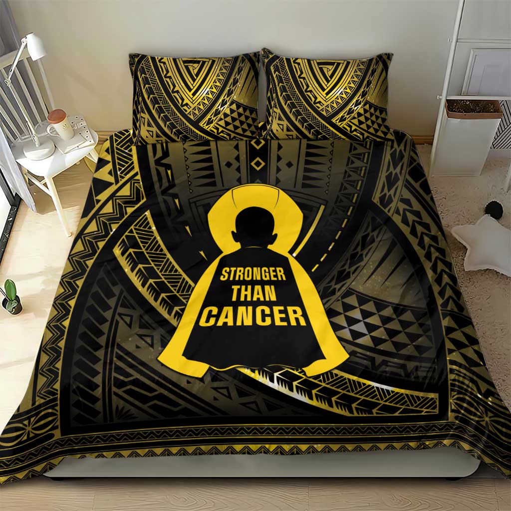 Polynesia Childhood Cancer Awareness Bedding Set You Are Stronger Than Cancer LT05 - Polynesian Pride
