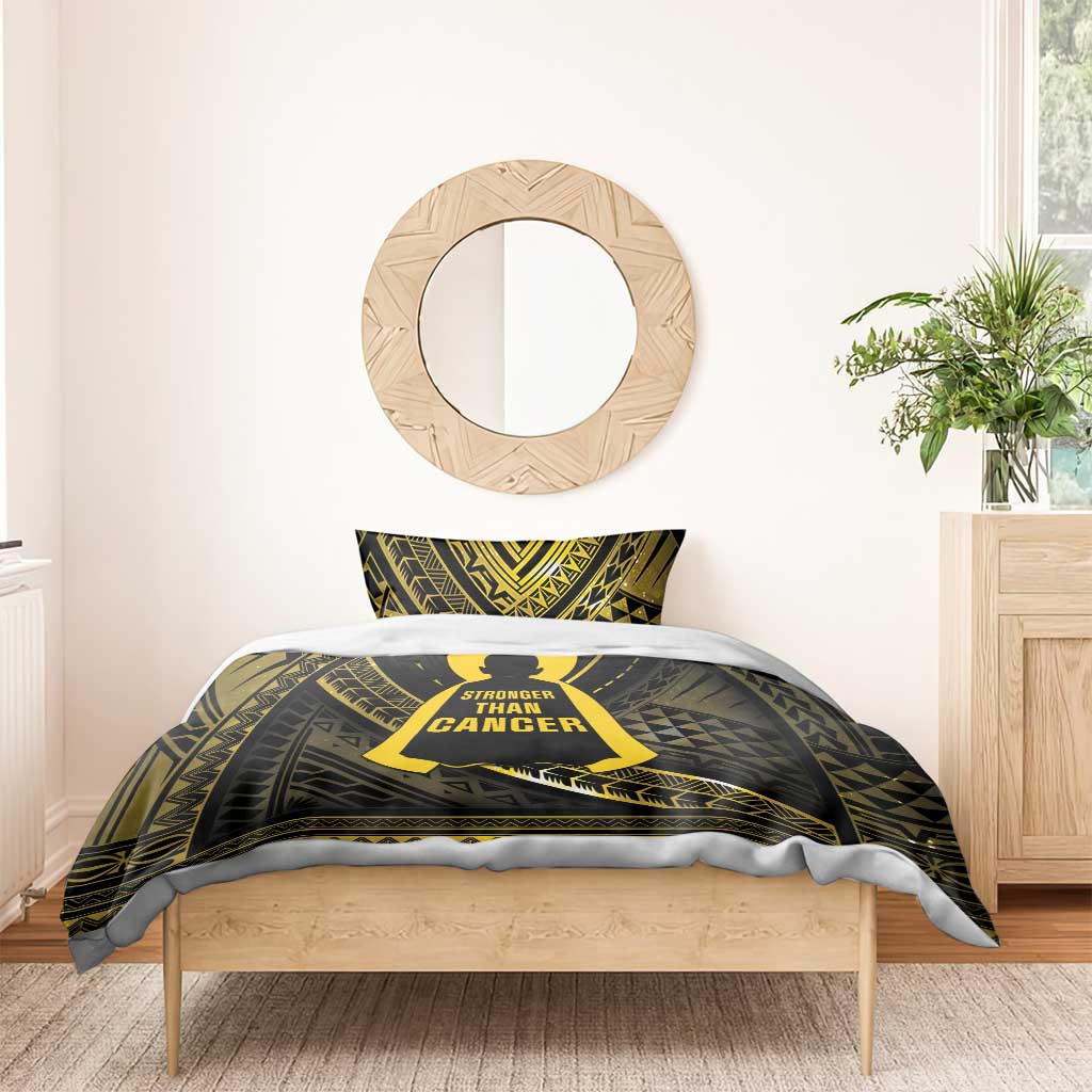 Polynesia Childhood Cancer Awareness Bedding Set You Are Stronger Than Cancer LT05 - Polynesian Pride