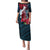 Personalized Guam Puletasi Latte Stone Mix Bougainvillea Polynesian Pattern LT05 Long Dress Blue - Polynesian Pride