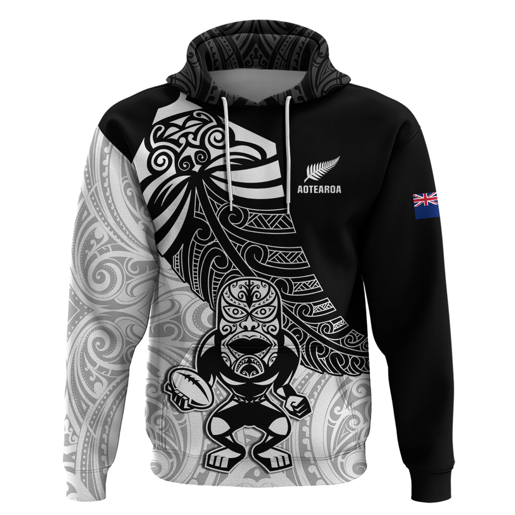 New Zealand Silver Fern Rugby Hoodie World Cup 2023 Go Aotearoa Maori Pattern LT05 Black - Polynesian Pride