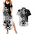 Custom New Zealand Fern Rugby Couples Matching Summer Maxi Dress and Hawaiian Shirt World Cup 2023 Go Aotearoa Maori Pattern LT05 Black - Polynesian Pride