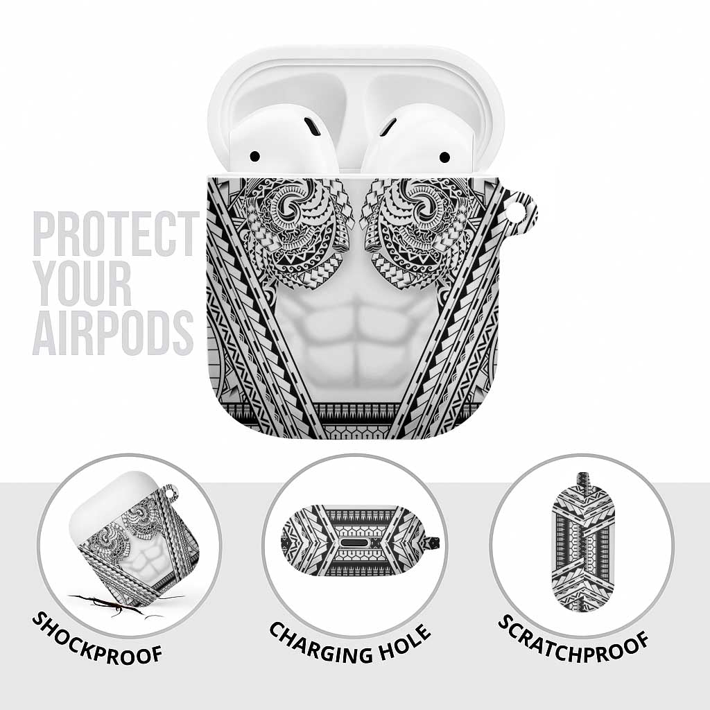 Polynesian Tattoo Inspired Cosplay Costume AirPods Case Tribal Warrior White LT05 - Polynesian Pride