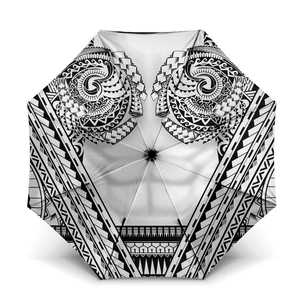 Polynesian Tattoo Inspired Cosplay Costume Umbrella Tribal Warrior White LT05 One Size Folded 11.42 inch Opened Diameter 37.4 inch White - Polynesian Pride