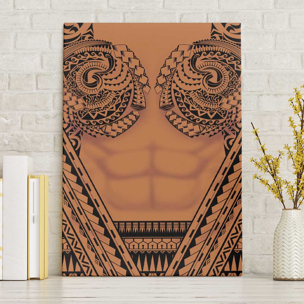 Polynesian Tattoo Inspired Cosplay Costume Canvas Wall Art Tribal Warrior LT05 Without Frame Brown - Polynesian Pride