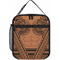 Polynesian Tattoo Inspired Cosplay Costume Lunch Bag Tribal Warrior LT05 10.2 × 8.3 × 4.3 inch Brown - Polynesian Pride