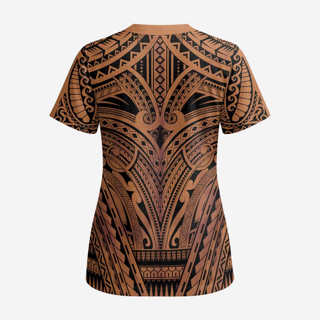 Polynesian Tattoo Inspired Cosplay Costume Scrub Top Tribal Warrior LT05 - Polynesian Pride