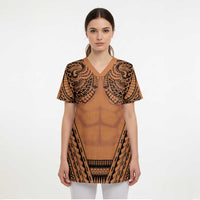 Polynesian Tattoo Inspired Cosplay Costume Scrub Top Tribal Warrior LT05 - Polynesian Pride