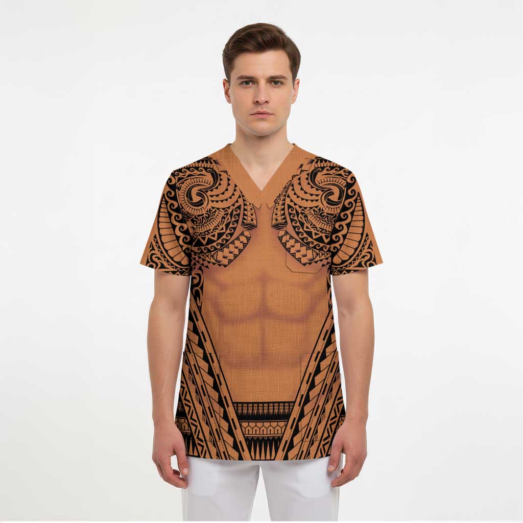 Polynesian Tattoo Inspired Cosplay Costume Scrub Top Tribal Warrior LT05 - Polynesian Pride