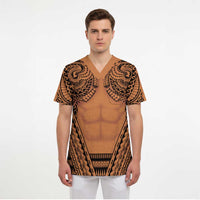 Polynesian Tattoo Inspired Cosplay Costume Scrub Top Tribal Warrior LT05 - Polynesian Pride