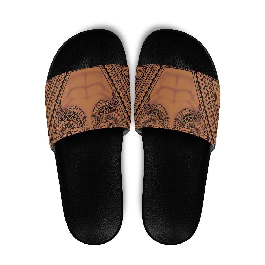 Polynesian Tattoo Inspired Cosplay Costume Slide Sandals Tribal Warrior LT05 Brown - Polynesian Pride