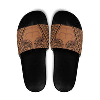 Polynesian Tattoo Inspired Cosplay Costume Slide Sandals Tribal Warrior LT05 Brown - Polynesian Pride
