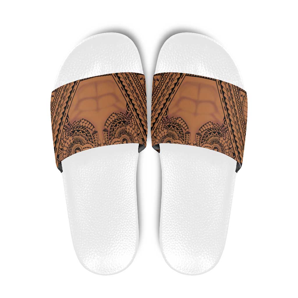 Polynesian Tattoo Inspired Cosplay Costume Slide Sandals Tribal Warrior LT05 Brown - Polynesian Pride