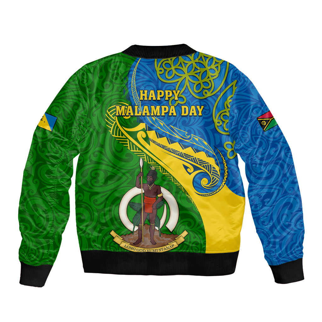Malampa Day Bomber Jacket Sand Drawing Vanuatuan Pattern LT05 - Polynesian Pride