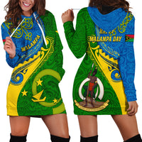 Malampa Day Hoodie Dress Sand Drawing Vanuatuan Pattern LT05 - Polynesian Pride