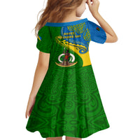 Malampa Day Kid Short Sleeve Dress Sand Drawing Vanuatuan Pattern LT05 - Polynesian Pride