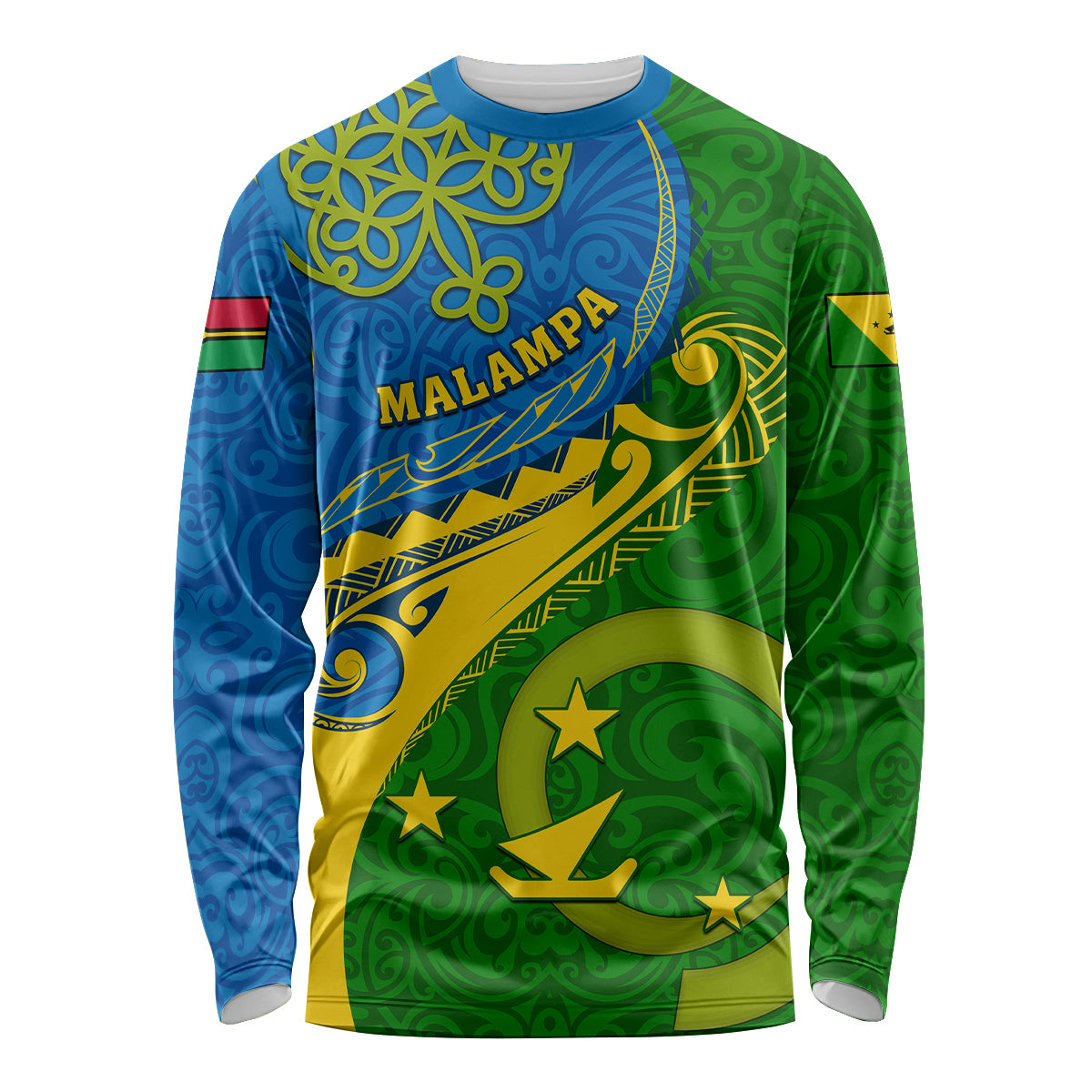 Malampa Day Long Sleeve Shirt Sand Drawing Vanuatuan Pattern LT05 Unisex Green - Polynesian Pride
