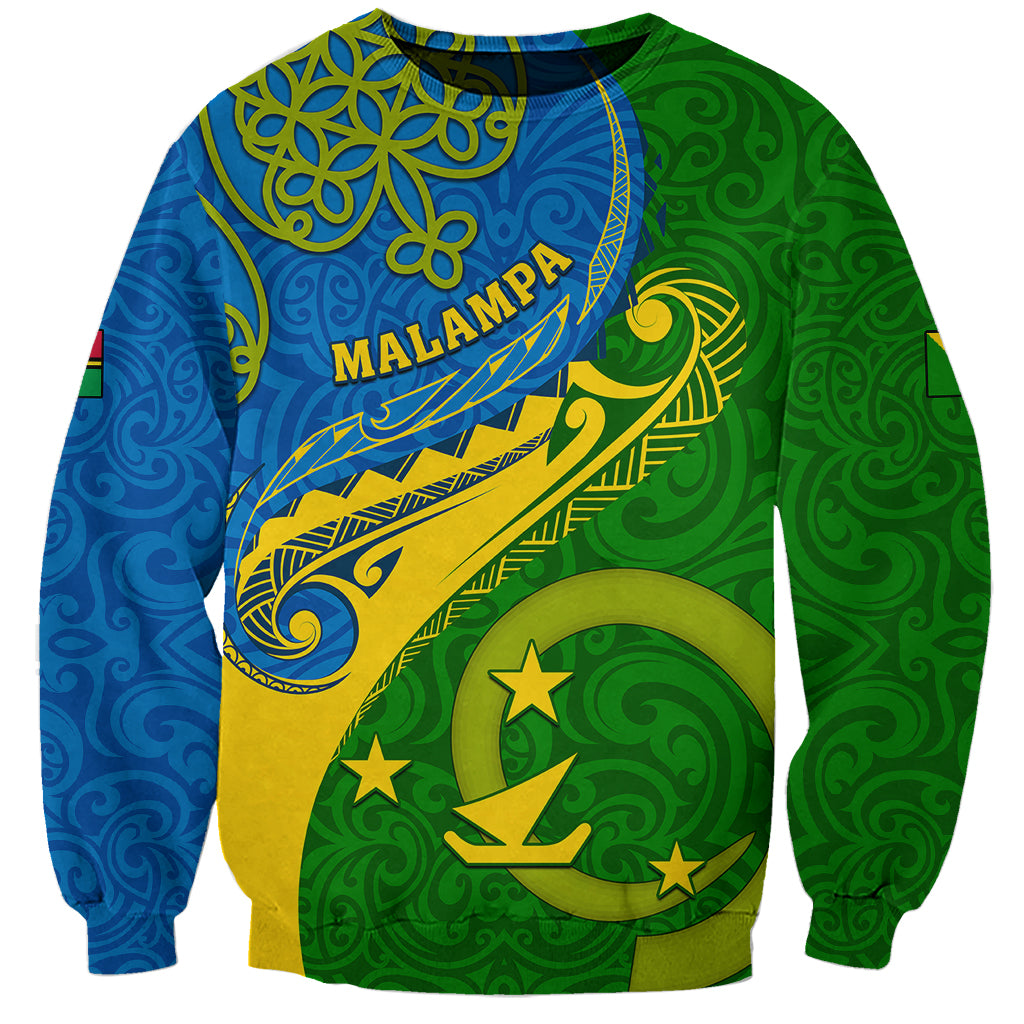Malampa Day Sweatshirt Sand Drawing Vanuatuan Pattern LT05 Unisex Green - Polynesian Pride