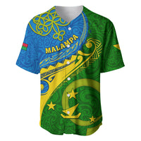 Personalized Malampa Day Baseball Jersey Sand Drawing Vanuatuan Pattern LT05 Green - Polynesian Pride