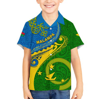 Personalized Malampa Day Kid Hawaiian Shirt Sand Drawing Vanuatuan Pattern LT05 Kid Green - Polynesian Pride