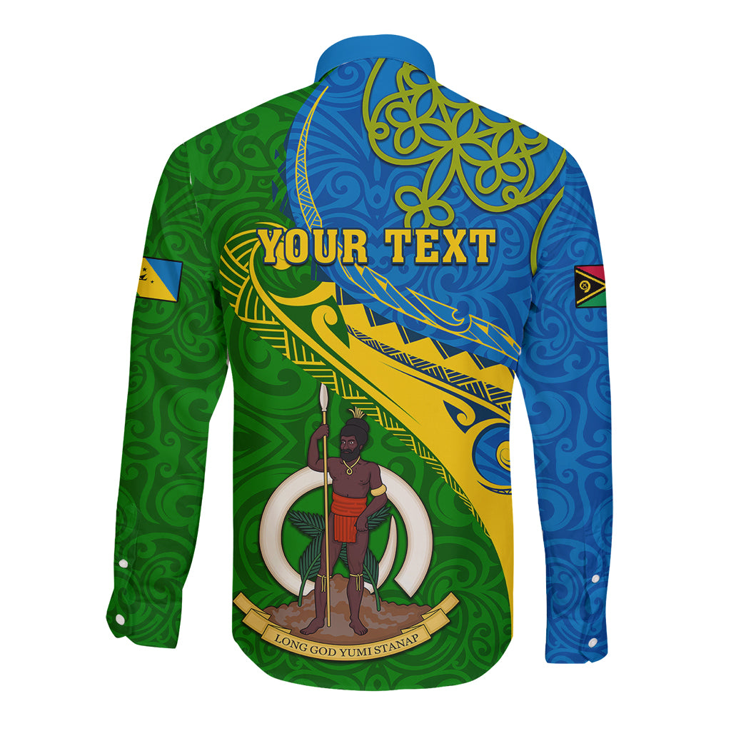 Personalized Malampa Day Long Sleeve Button Shirt Sand Drawing Vanuatuan Pattern LT05 - Polynesian Pride