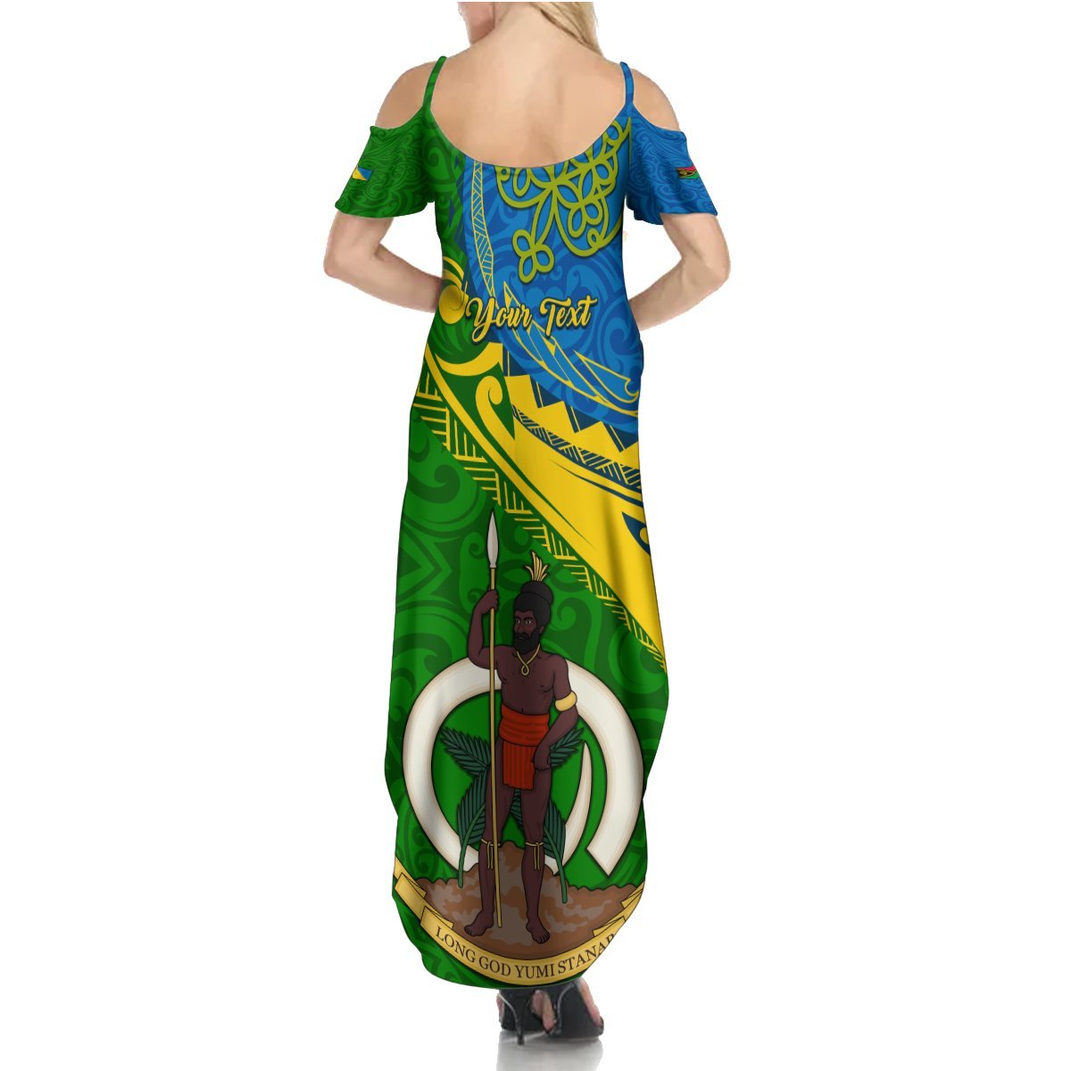 Personalized Malampa Day Summer Maxi Dress Sand Drawing Vanuatuan Pattern LT05 - Polynesian Pride