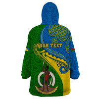 Personalized Malampa Day Wearable Blanket Hoodie Sand Drawing Vanuatuan Pattern LT05 - Polynesian Pride