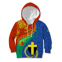 Tafea Day Kid Hoodie Sand Drawing Vanuatuan Pattern LT05 Hoodie Blue - Polynesian Pride