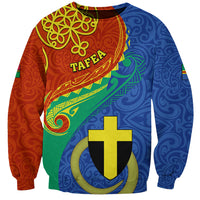 Tafea Day Sweatshirt Sand Drawing Vanuatuan Pattern LT05 Unisex Blue - Polynesian Pride
