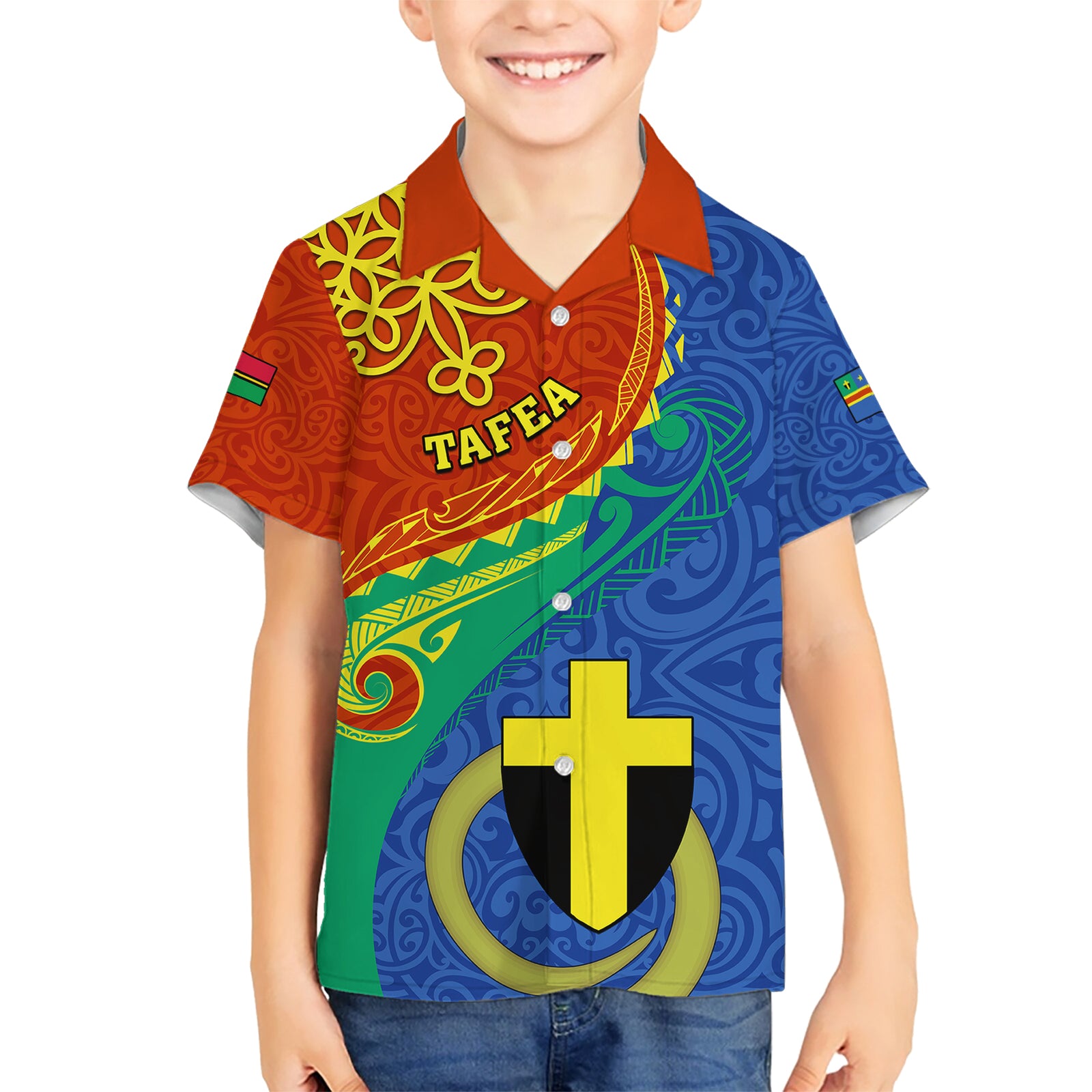 Personalized Tafea Day Kid Hawaiian Shirt Sand Drawing Vanuatuan Pattern LT05 Kid Blue - Polynesian Pride