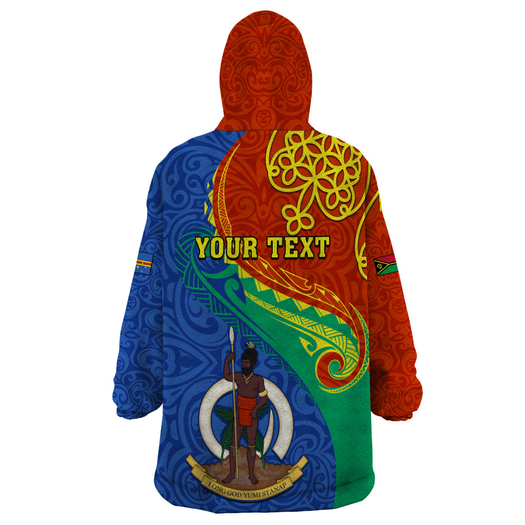 Personalized Tafea Day Wearable Blanket Hoodie Sand Drawing Vanuatuan Pattern LT05 - Polynesian Pride